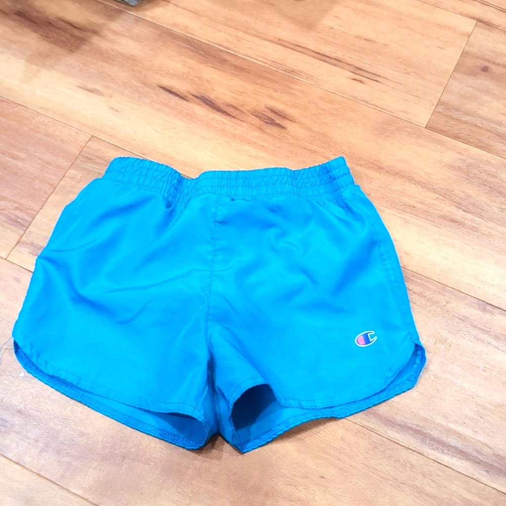 Girls size 6 blue champion running shorts with built in underwear